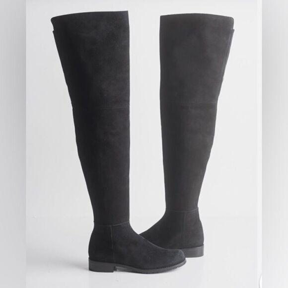 #400 STUART WEIZTMAN black thigh high boots - Picture 2 of 10
